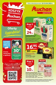 Акційна газета Auchan Supermarket, дійсна з 18.04.2024 по 24.04.2024.