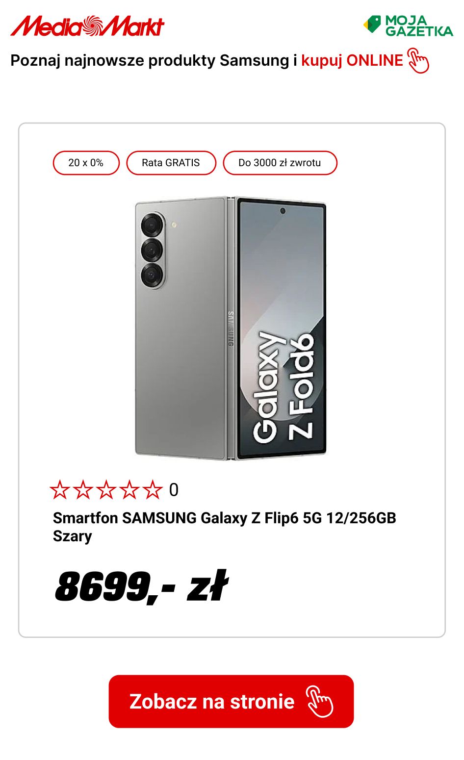 gazetka promocyjna Media Markt Przedsprzedaż Samsung Galaxy Z Flip6 5G i Z Fold6 5G. Skorzystaj z RABATÓW - Strona 6