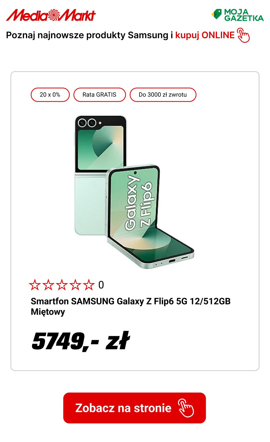 gazetka promocyjna Media Markt Przedsprzedaż Samsung Galaxy Z Flip6 5G i Z Fold6 5G. Skorzystaj z RABATÓW - Strona 20