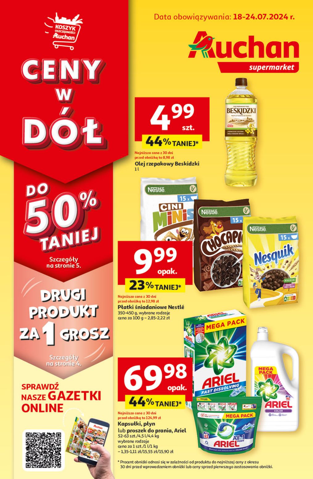 gazetka promocyjna Auchan Supermarket Ceny w dół - Strona 1