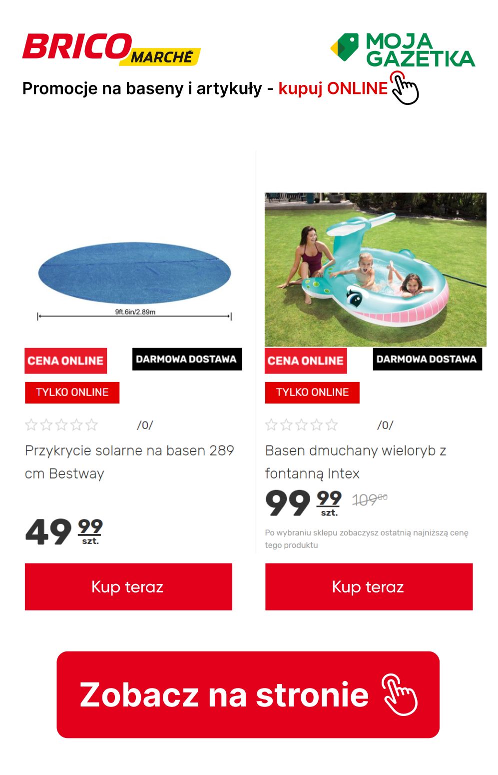 gazetka promocyjna BRICOMARCHE Obniżka cen na baseny i akcesoria dla małych i dużych. - Strona 8