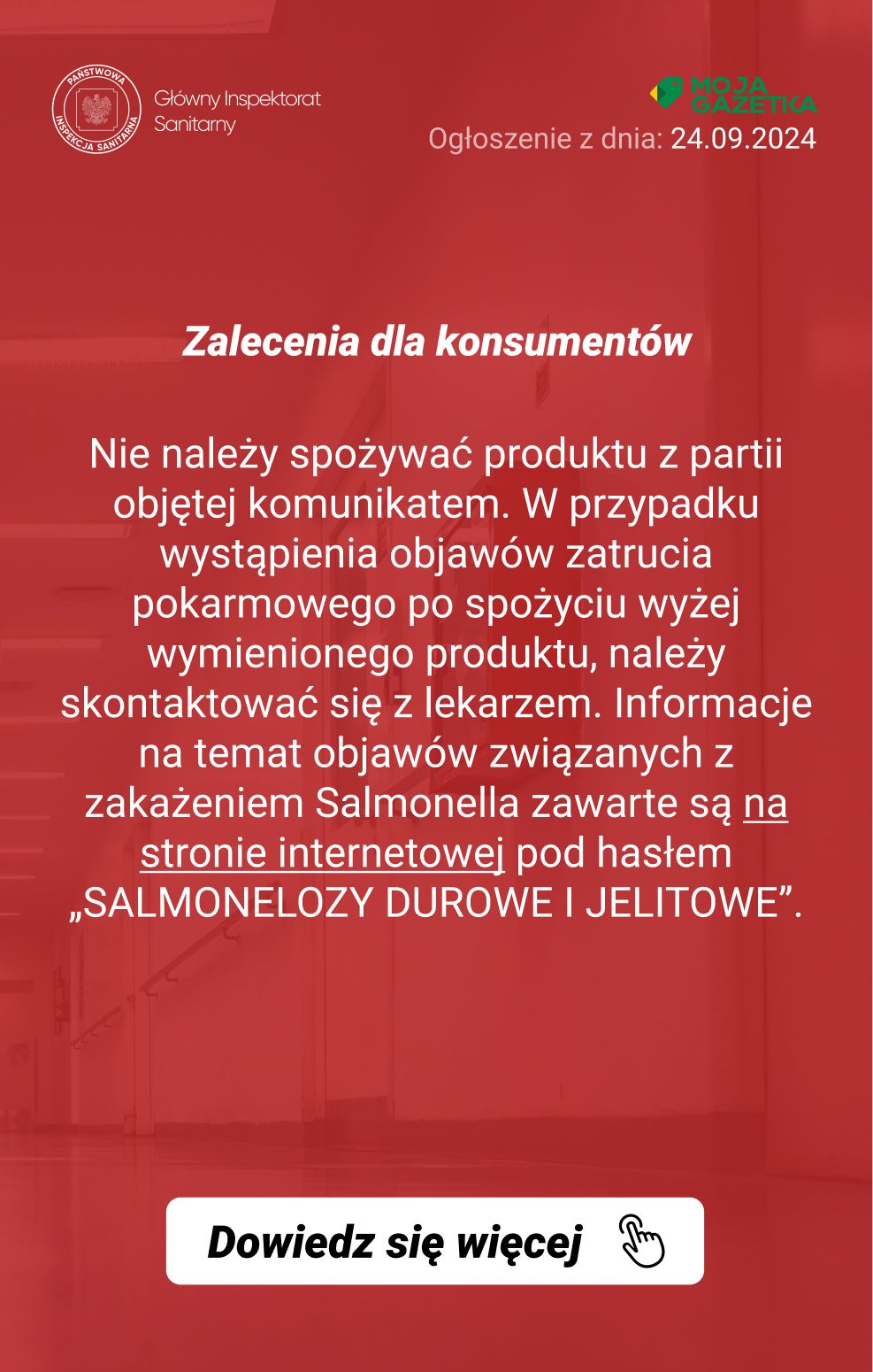 gazetka promocyjna Ostrzeżenia i alerty Wykrycie obecności bakterii Salmonella Newport w serze żółtym w plastrach - Strona 4