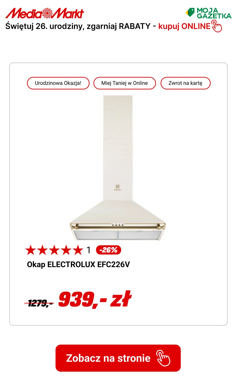 gazetka promocyjna Media Markt Urodzinowe OKAZJE CENOWE NA AGD! Rabaty od 26% - Strona 21