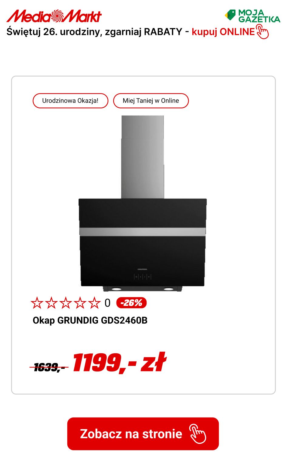 gazetka promocyjna Media Markt Urodzinowe OKAZJE CENOWE NA AGD! Rabaty od 26% - Strona 30