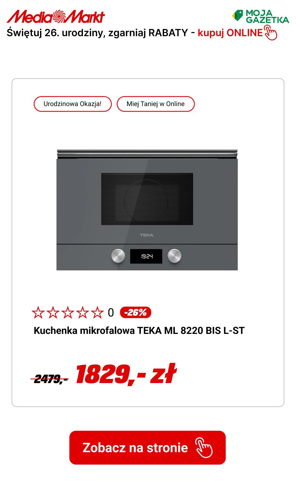 gazetka promocyjna Media Markt Urodzinowe OKAZJE CENOWE NA AGD! Rabaty od 26% - Strona 35