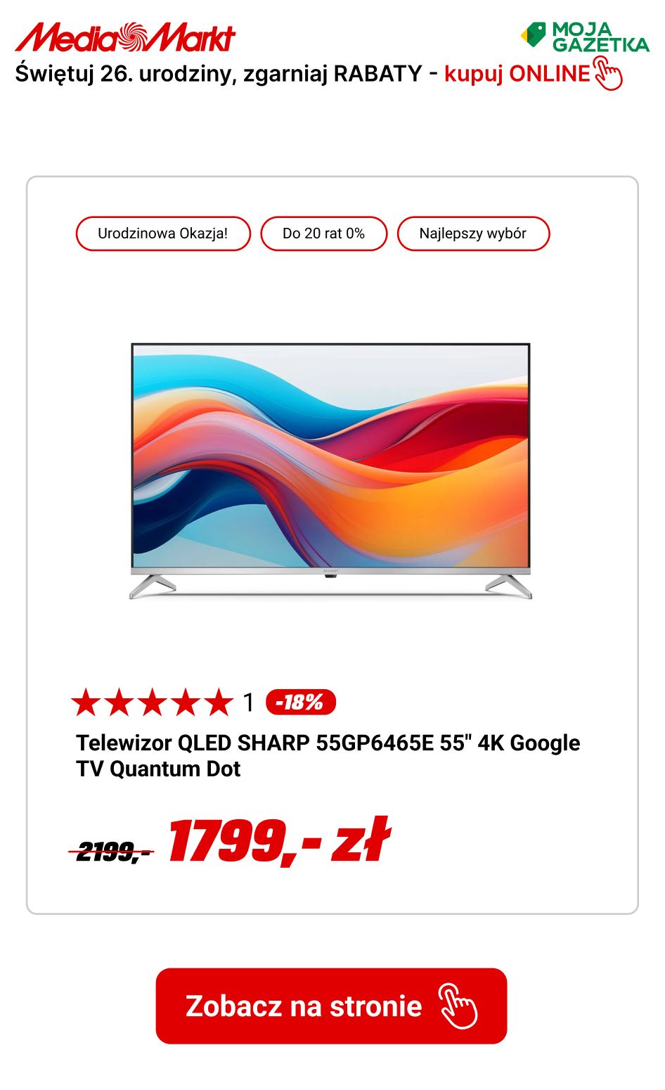 gazetka promocyjna Media Markt Urodzinowe OKAZJE CENOWE NA TELEWIZORY! Świętuj z nami i zgarniaj rabaty. - Strona 3