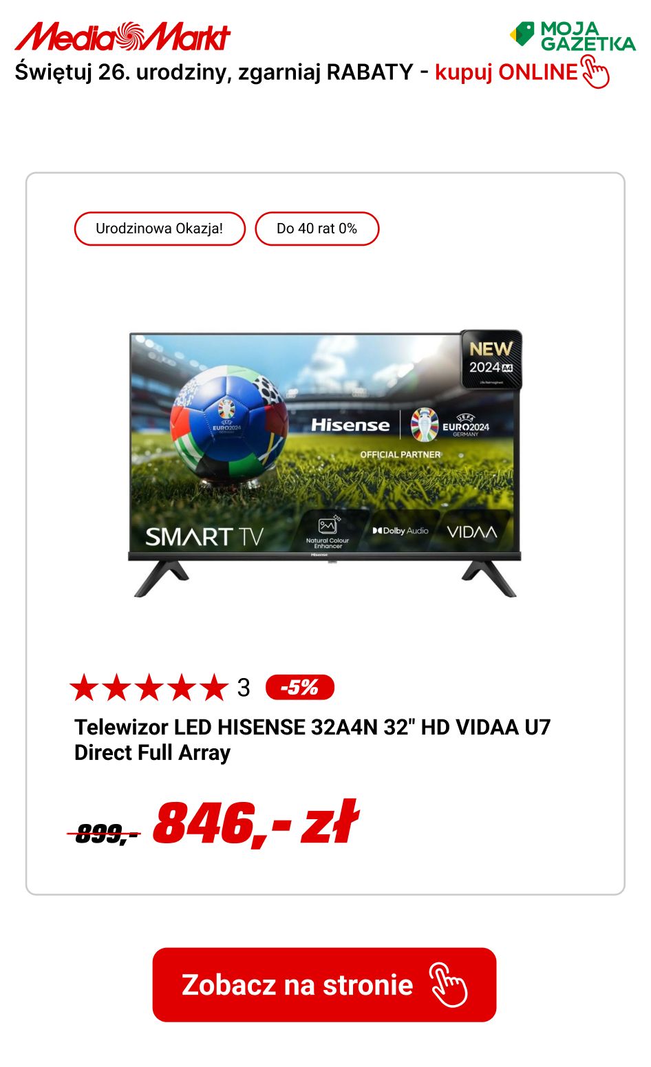 gazetka promocyjna Media Markt Urodzinowe OKAZJE CENOWE NA TELEWIZORY! Świętuj z nami i zgarniaj rabaty. - Strona 9