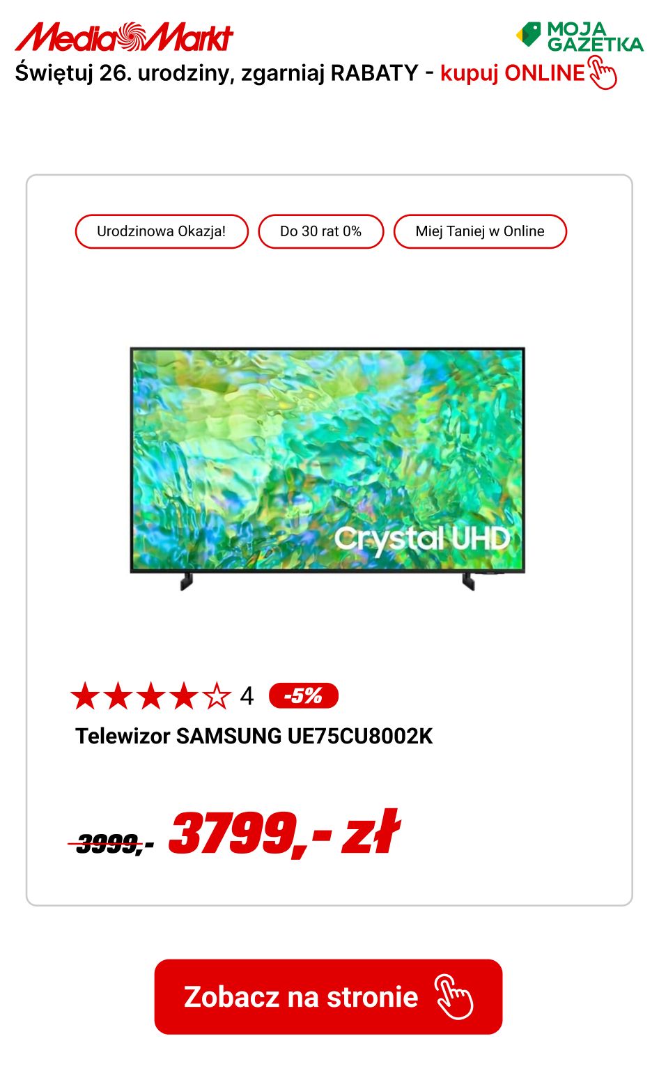 gazetka promocyjna Media Markt Urodzinowe OKAZJE CENOWE NA TELEWIZORY! Świętuj z nami i zgarniaj rabaty. - Strona 10