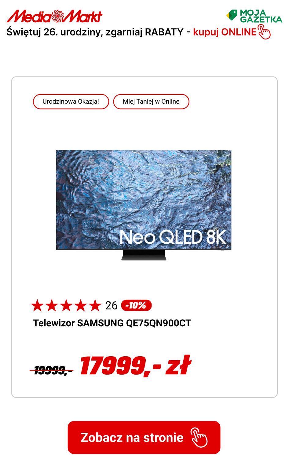 gazetka promocyjna Media Markt Urodzinowe OKAZJE CENOWE NA TELEWIZORY! Świętuj z nami i zgarniaj rabaty. - Strona 12