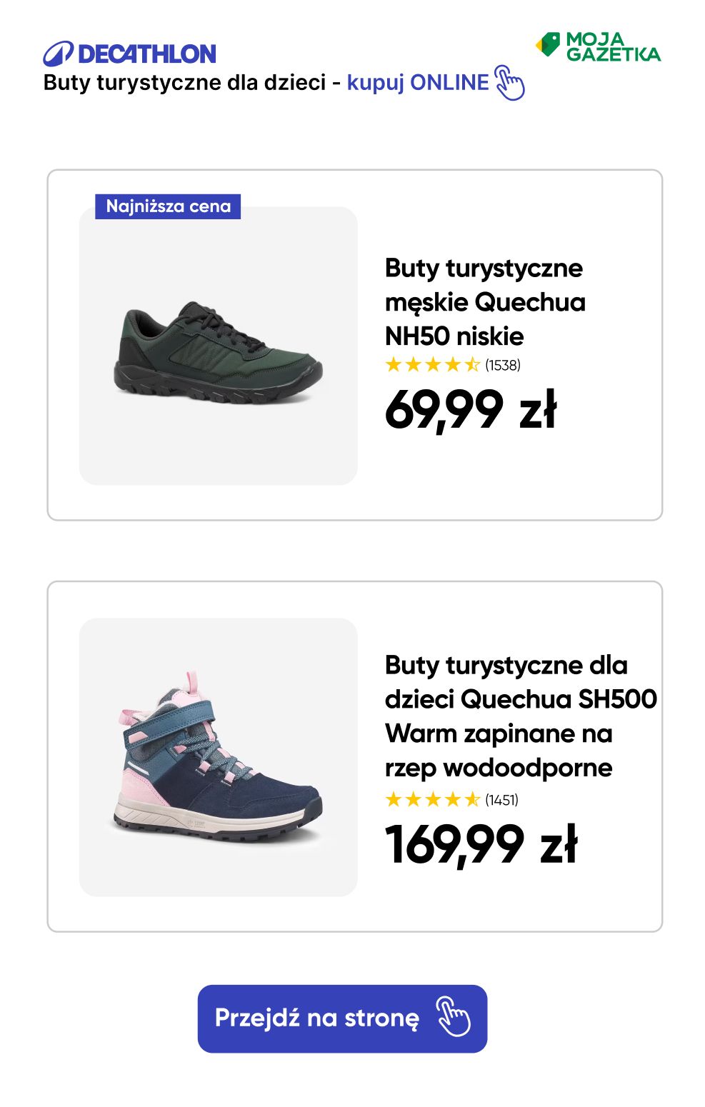 gazetka promocyjna Decathlon Ciepło na każdym kroku - sprawdź ofertę na buty turystyczne dla dzieci! - Strona 2