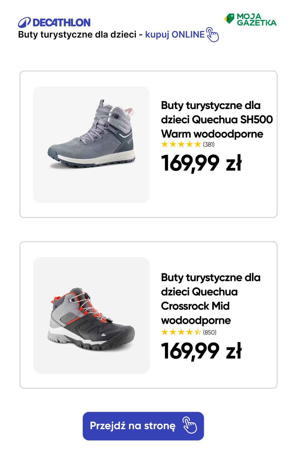 gazetka promocyjna Decathlon Ciepło na każdym kroku - sprawdź ofertę na buty turystyczne dla dzieci! - Strona 8