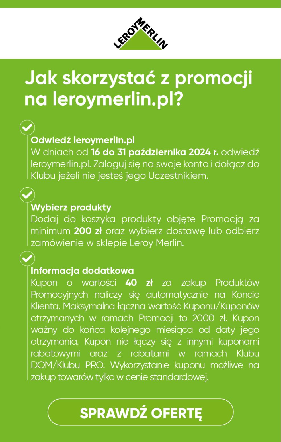 gazetka promocyjna Leroy Merlin 40zł za każde wydane 200zł na znicze, wkłady, chryzantemy, sztuczne kwiaty oraz wiązanki. - Strona 2