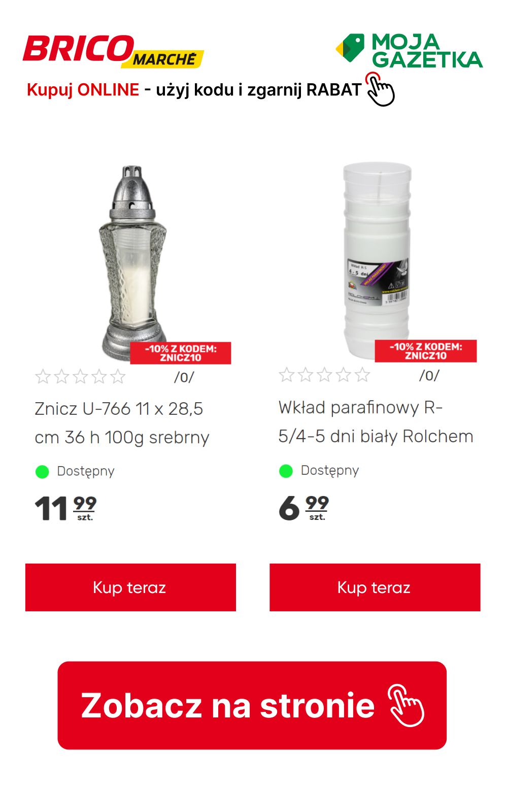 gazetka promocyjna BRICOMARCHE Kup ONLINE, użyj kodu ZNICZ10 i zgarnij 10% RABATU! - Strona 5