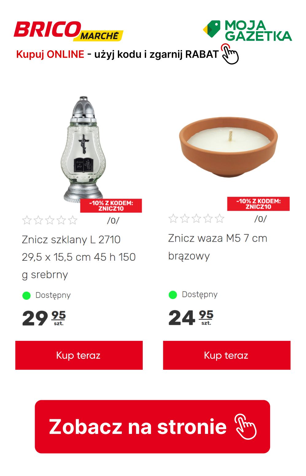 gazetka promocyjna BRICOMARCHE Kup ONLINE, użyj kodu ZNICZ10 i zgarnij 10% RABATU! - Strona 8