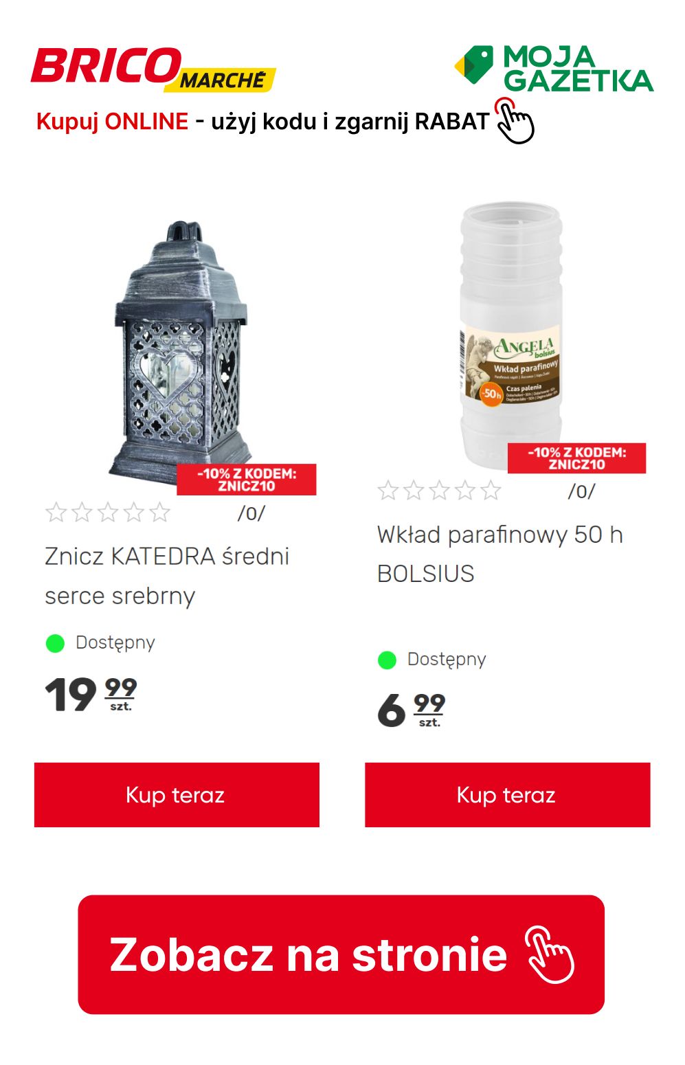 gazetka promocyjna BRICOMARCHE Kup ONLINE, użyj kodu ZNICZ10 i zgarnij 10% RABATU! - Strona 21