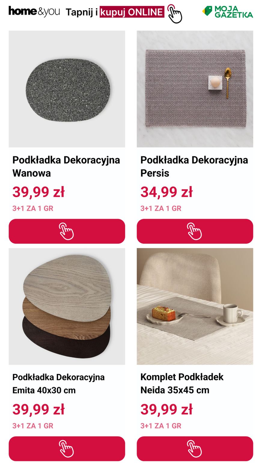 gazetka promocyjna home&you 3+1 za 1 gr – podkładki! - Strona 2