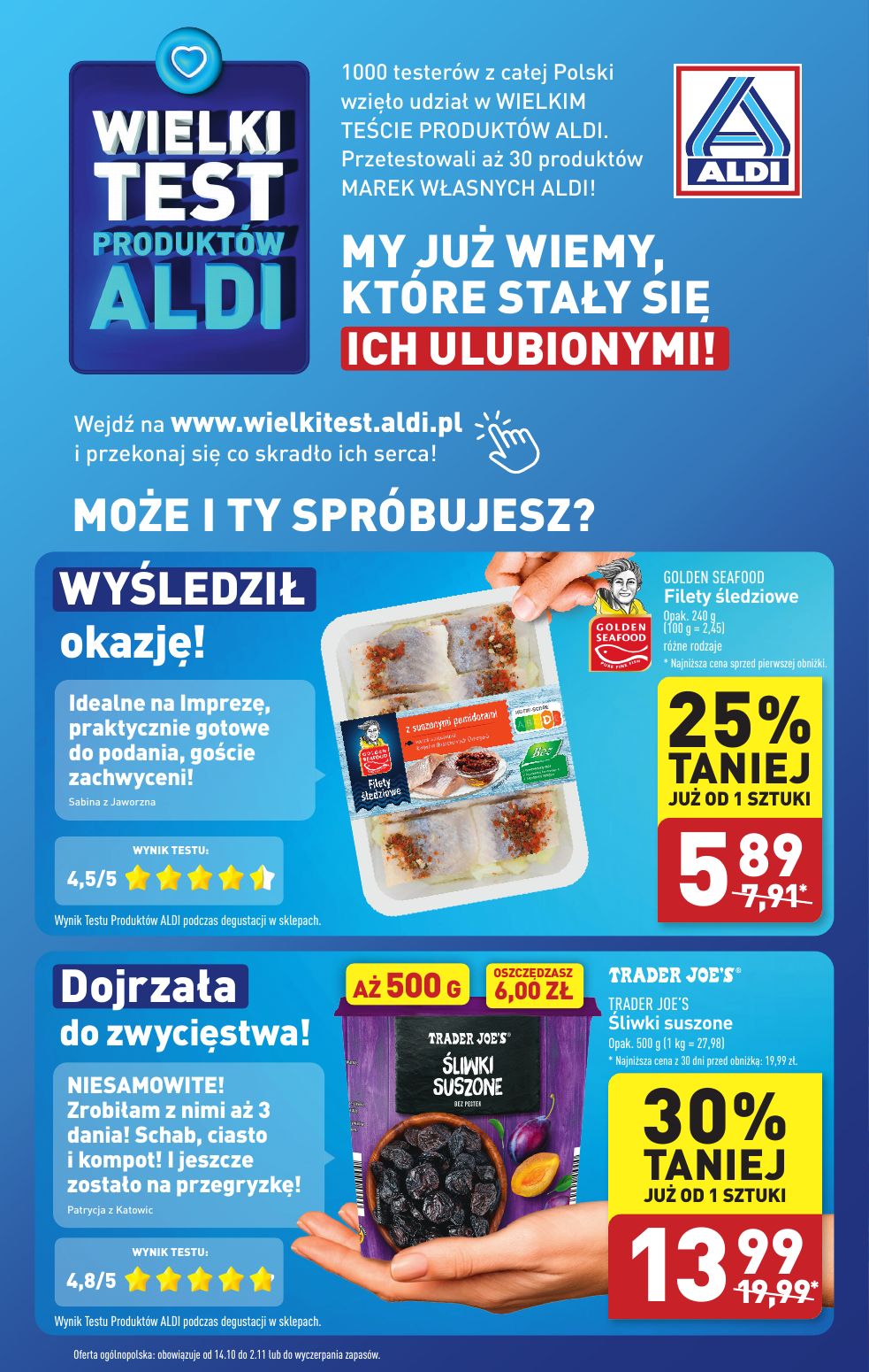 gazetka promocyjna ALDI Wielki test produktów ALDI - Strona 1