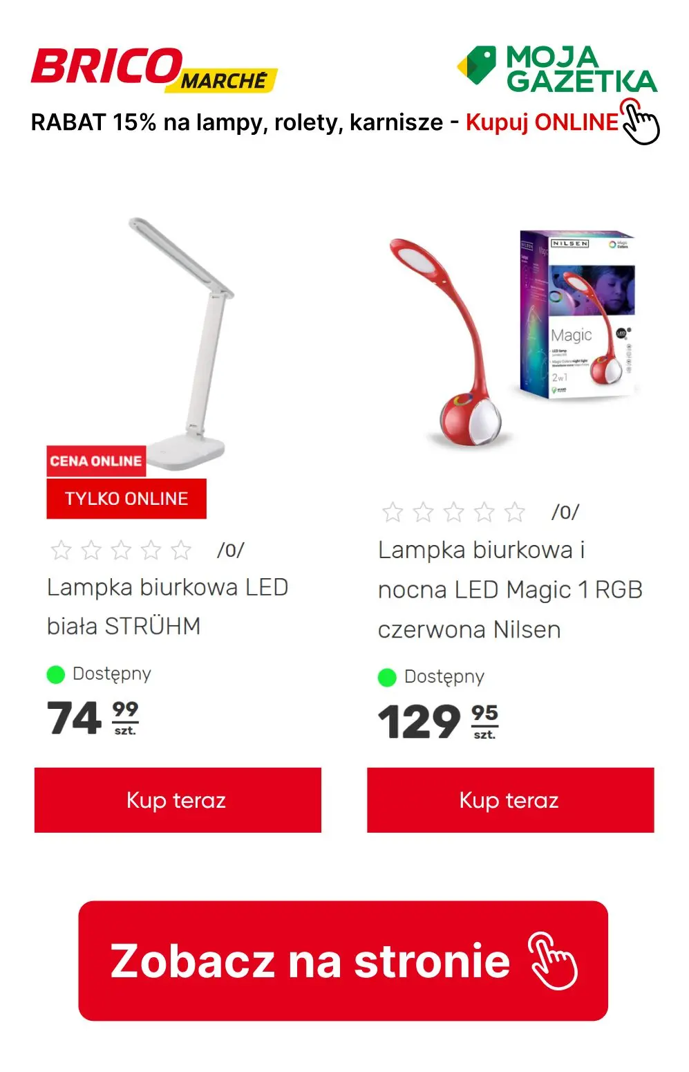 gazetka promocyjna BRICOMARCHE RABAT 15% na m.in karnisze, lampy, rolety! - Strona 27