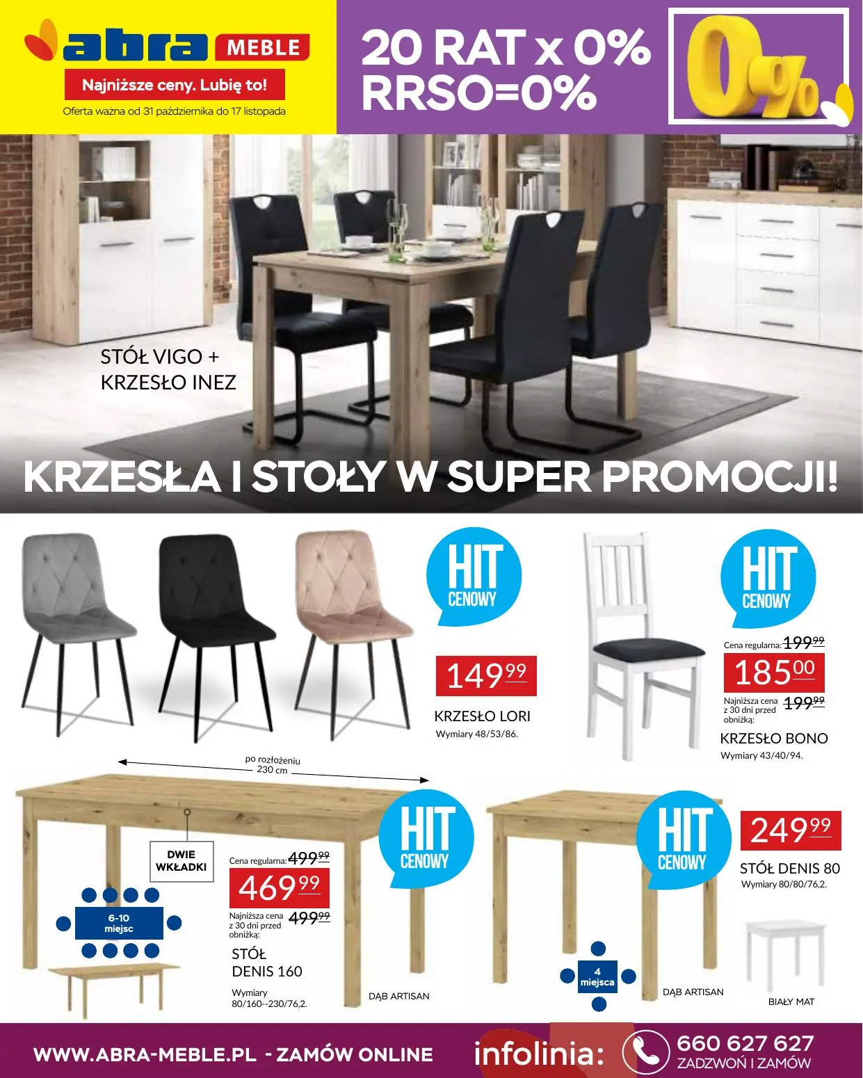 gazetka promocyjna abra meble Krzesła i stoły w super promocji! - Strona 1