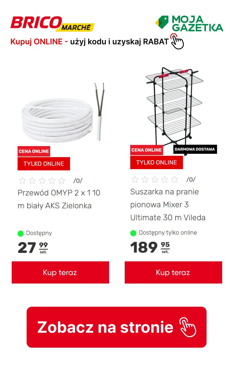 gazetka promocyjna BRICOMARCHE Chwytaj SUPER RABATY! Kupon 30zł za zakupy za min. 399zł Kupon 100zł za zakupy za min. 999zł  - Strona 8