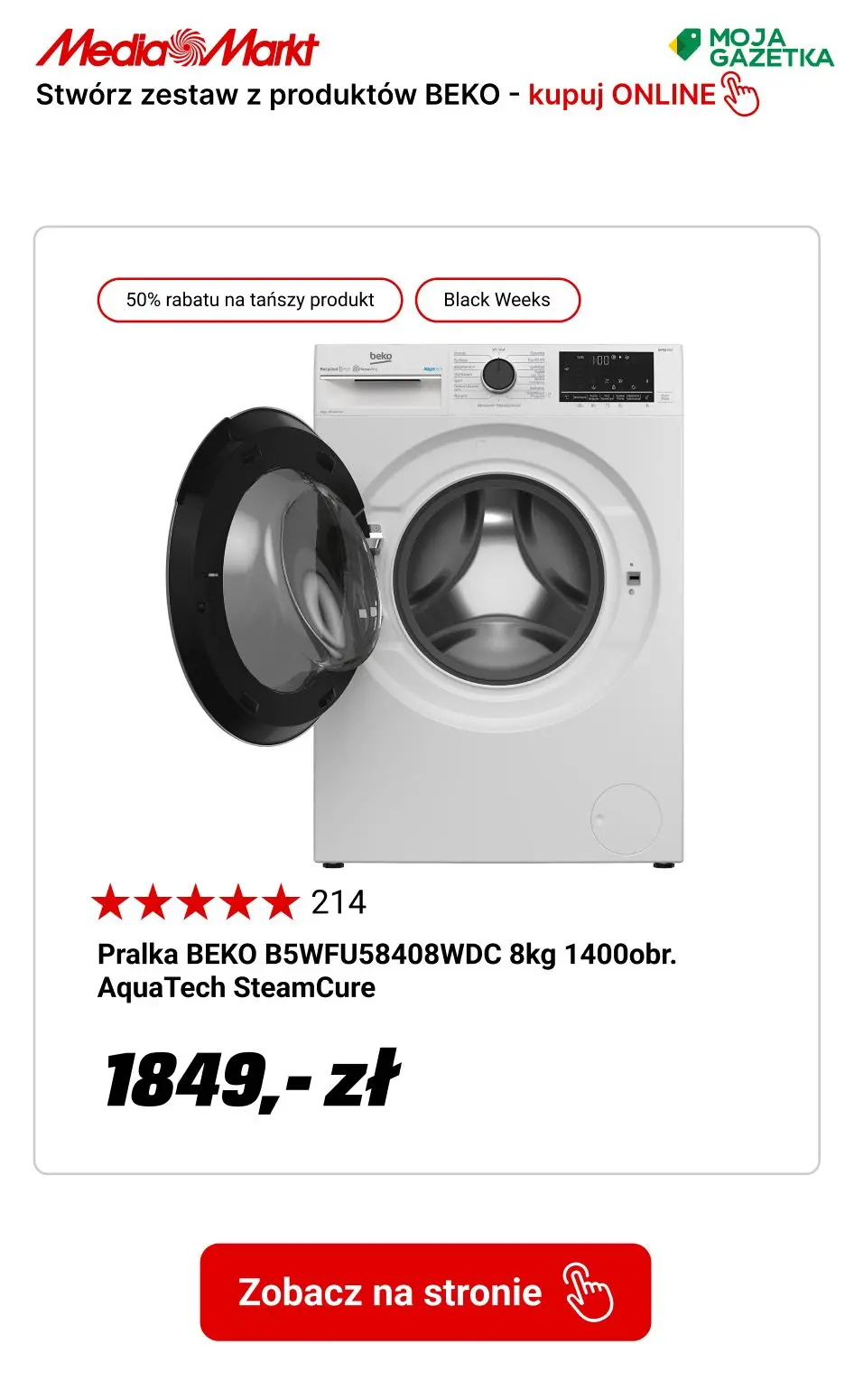 gazetka promocyjna Media Markt W zestawie TANIEJ! Stwórz zestaw 2 produktów BEKO i zgarnij tańszy za 50% ceny. - Strona 26