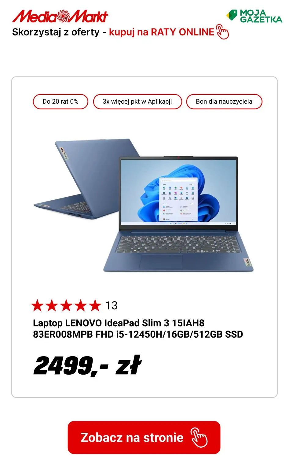 gazetka promocyjna Media Markt Zakupy na RATY! Skorzystaj z oferty i w tym roku NIE PŁACISZ! - Strona 7