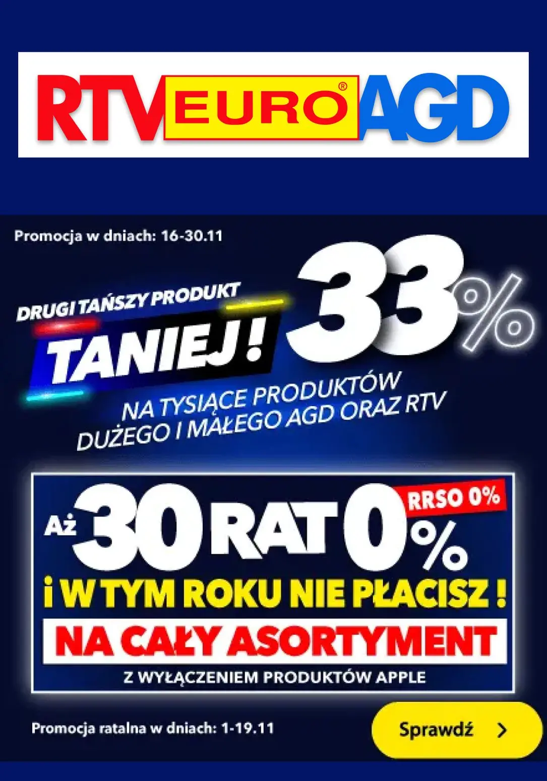 gazetka promocyjna RTV EURO AGD Drugi produkt taniej o 33% 🎀 - Strona 1