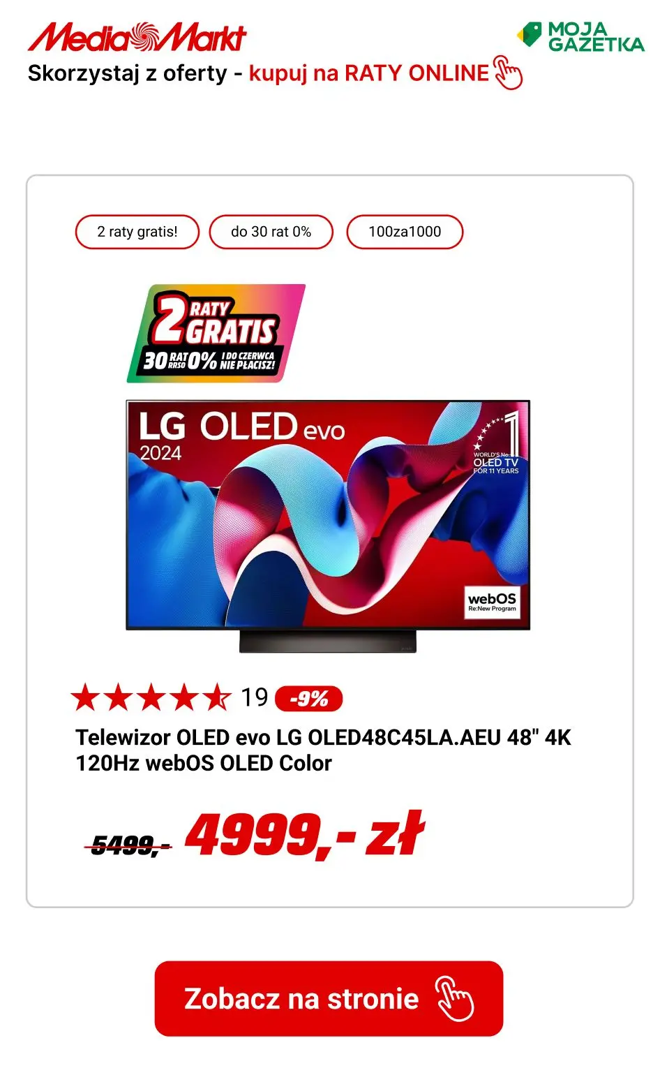 gazetka promocyjna Media Markt 2 RATY GRATIS! Skorzystaj z oferty 30 rat 0%. - Strona 8