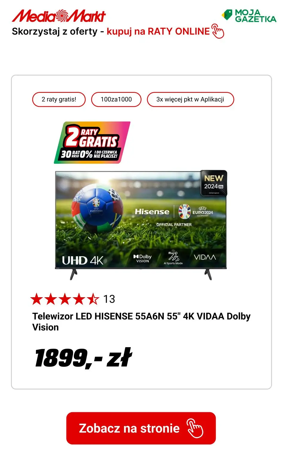 gazetka promocyjna Media Markt 2 RATY GRATIS! Skorzystaj z oferty 30 rat 0%. - Strona 13