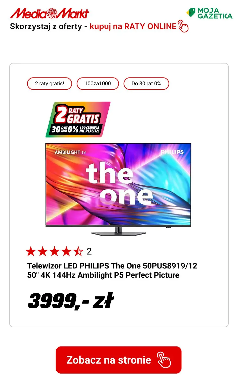 gazetka promocyjna Media Markt 2 RATY GRATIS! Skorzystaj z oferty 30 rat 0%. - Strona 14