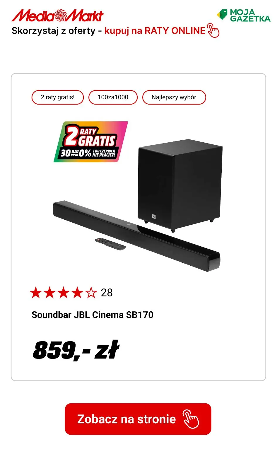 gazetka promocyjna Media Markt 2 RATY GRATIS! Skorzystaj z oferty 30 rat 0%. - Strona 19