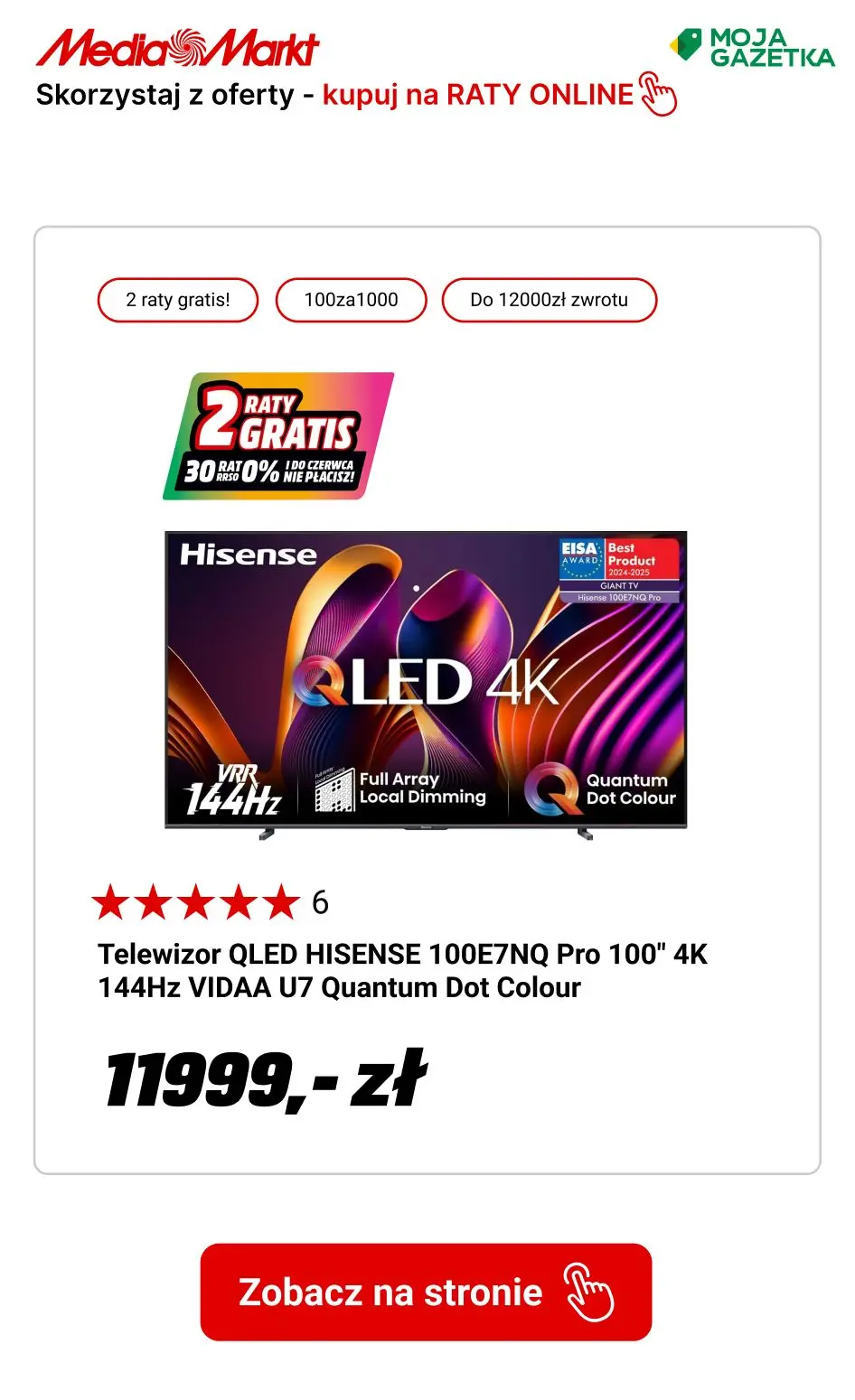 gazetka promocyjna Media Markt 2 RATY GRATIS! Skorzystaj z oferty 30 rat 0%. - Strona 25