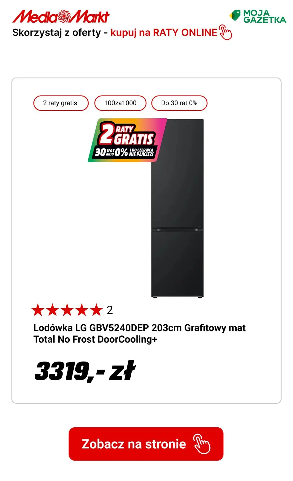 gazetka promocyjna Media Markt 2 RATY GRATIS! Skorzystaj z oferty 30 rat 0%. - Strona 35