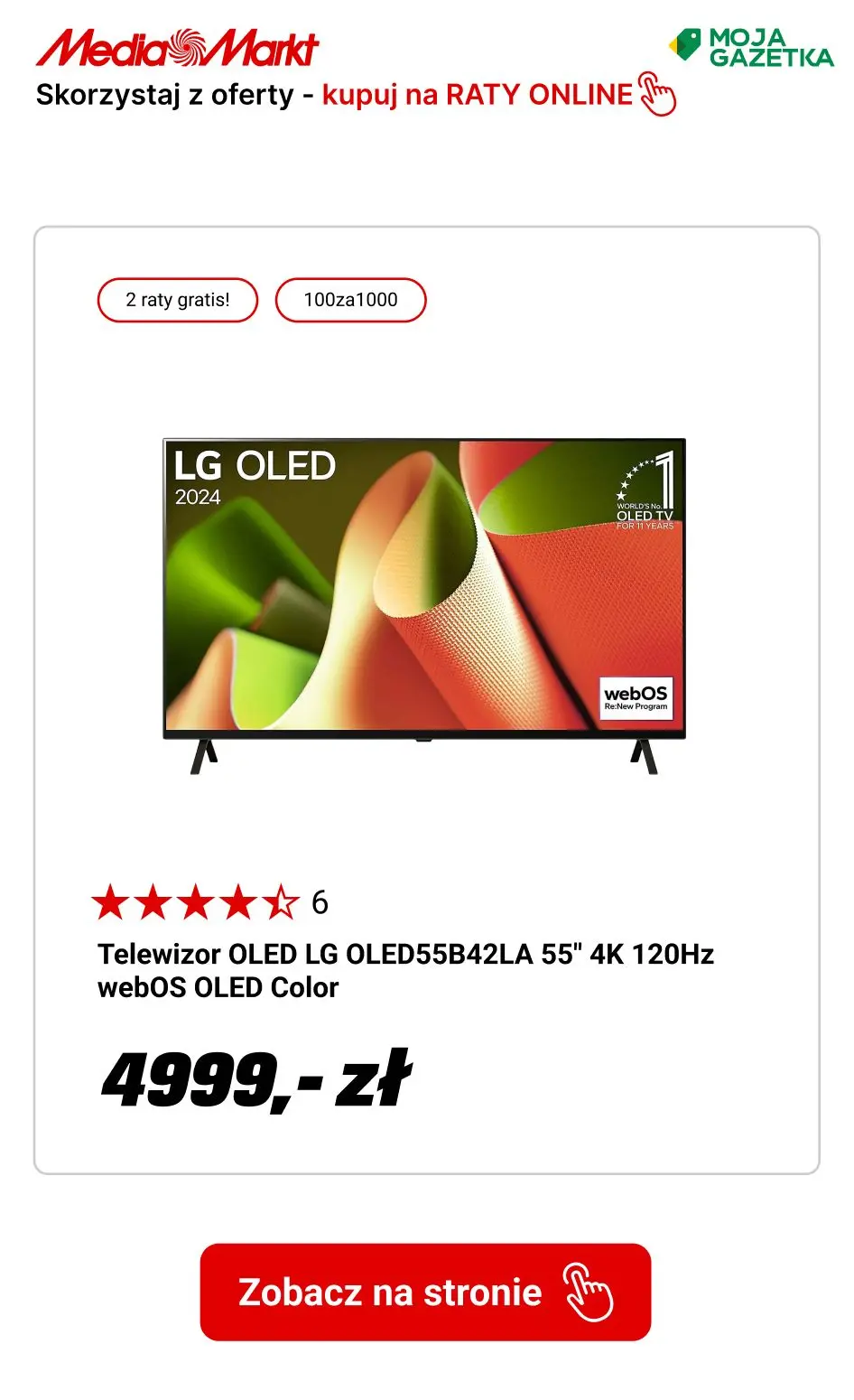 gazetka promocyjna Media Markt 2 RATY GRATIS! Skorzystaj z oferty 30 rat 0%. - Strona 37