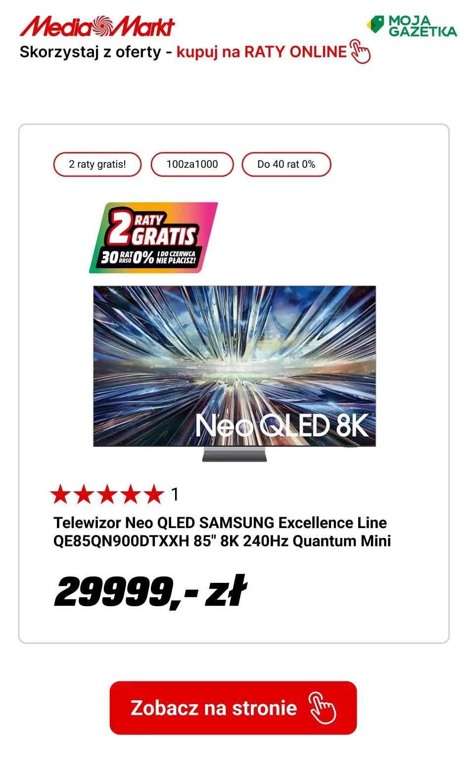 gazetka promocyjna Media Markt 2 RATY GRATIS! Skorzystaj z oferty 30 rat 0%. - Strona 38