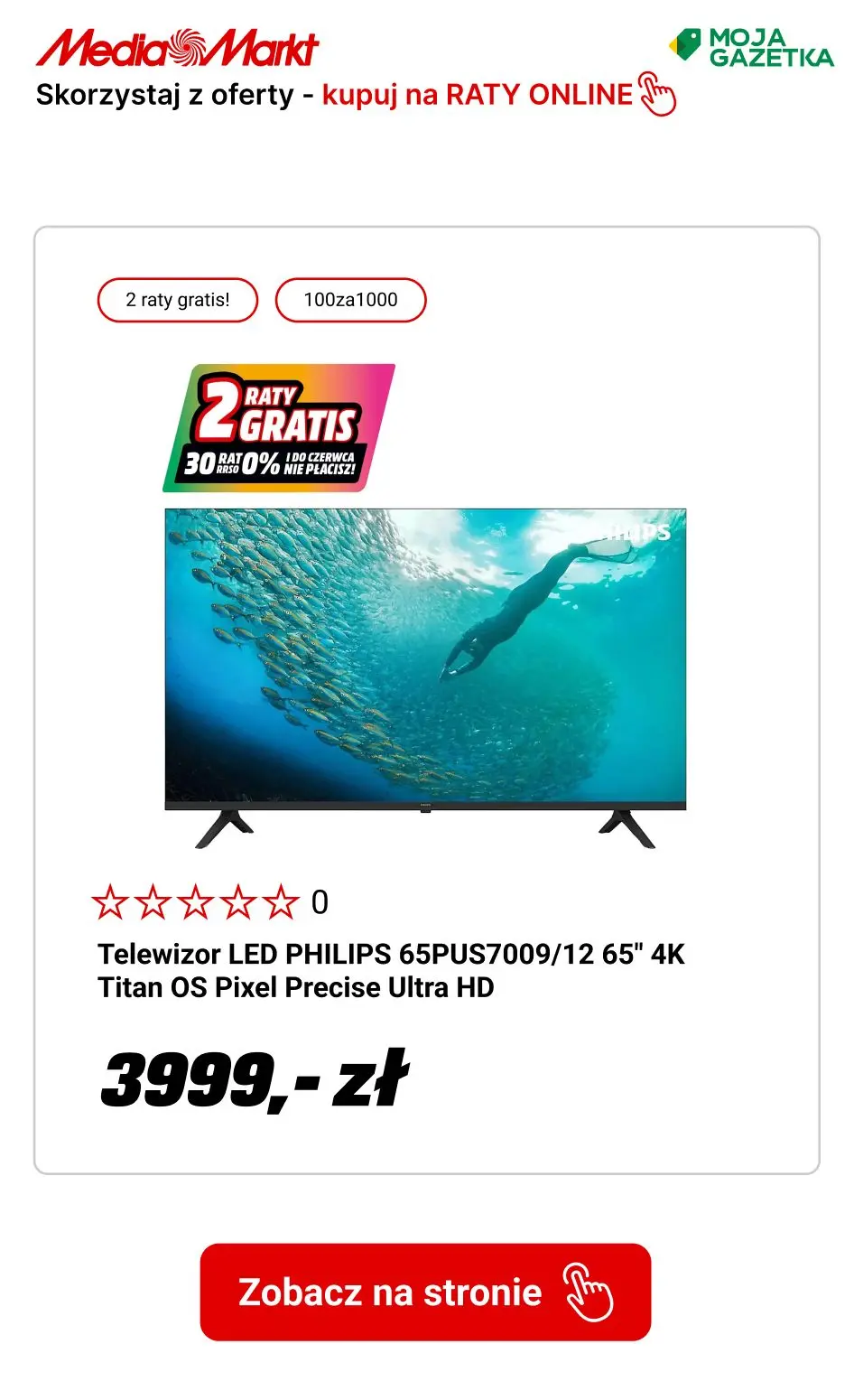 gazetka promocyjna Media Markt 2 RATY GRATIS! Skorzystaj z oferty 30 rat 0%. - Strona 40