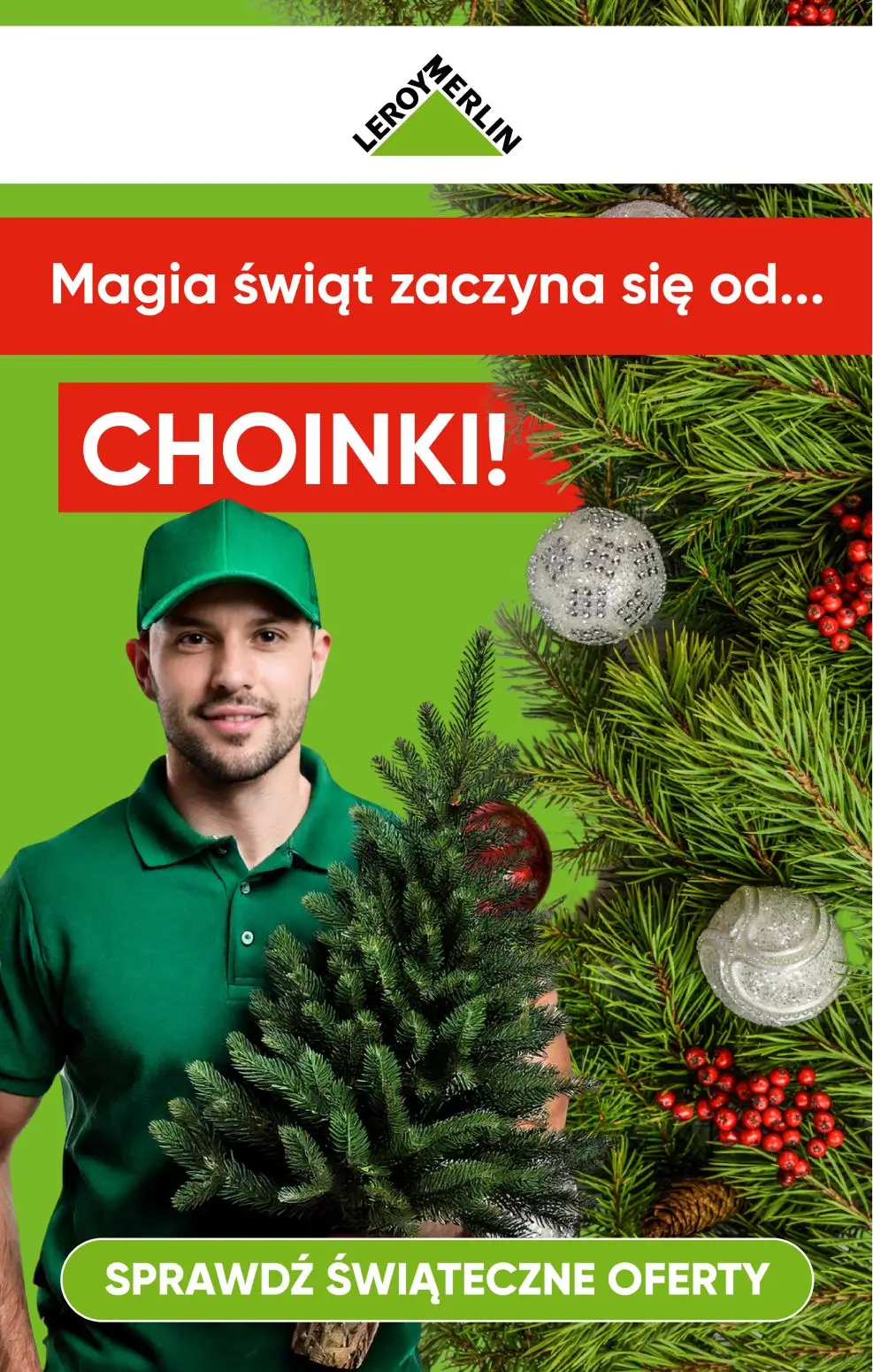 gazetka promocyjna Leroy Merlin Przygotuj się na święta, sprawdź oferty choinek w super cenach!!! - Strona 1