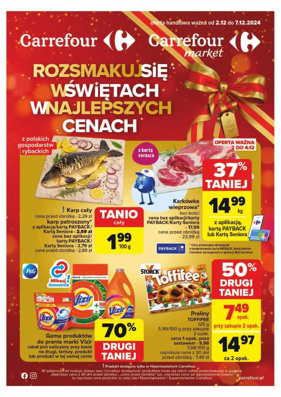 gazetka promocyjna Carrefour Market Rozsmakuj się w Świętach w najlepszych cenach - Strona 1