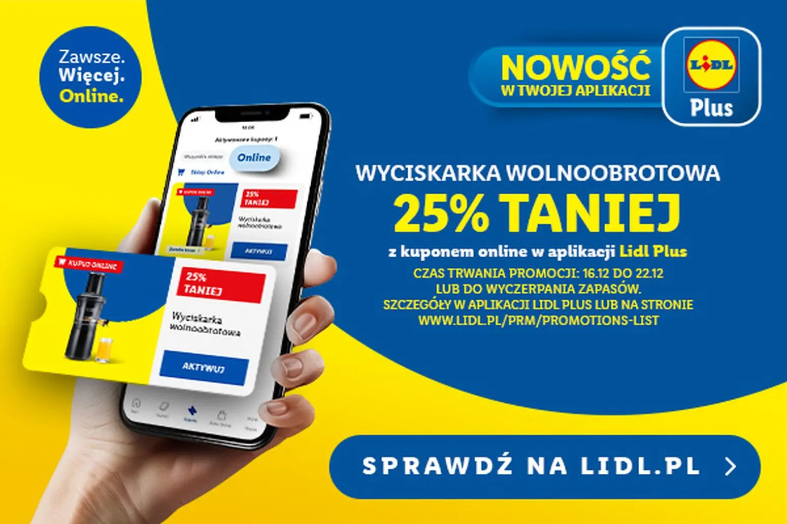 gazetka promocyjna LIDL Wyciskarka wolnoobrotowa 25% taniej - Strona 1