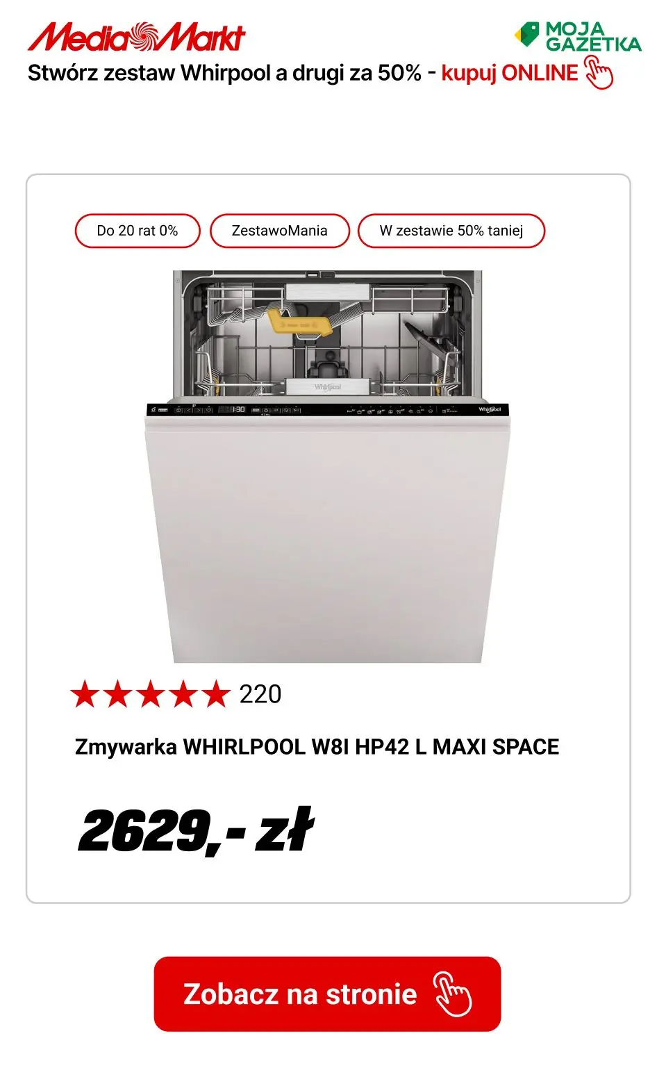 gazetka promocyjna Media Markt Kup 2 produkty marki whirpool, otrzymaj drugi 50% TANIEJ!!! - Strona 7