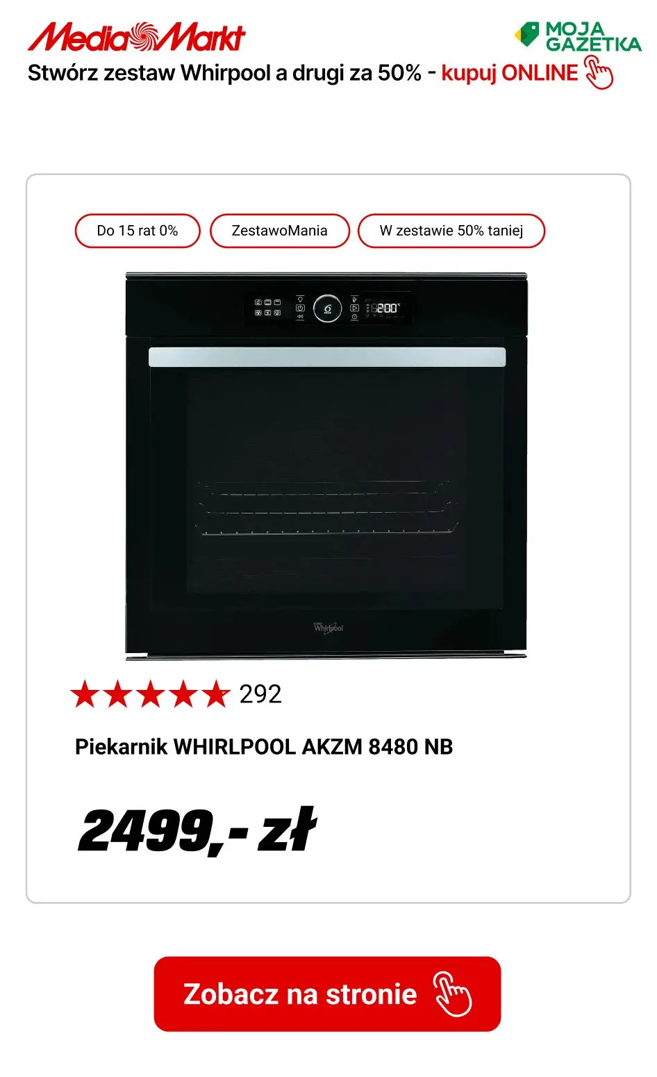 gazetka promocyjna Media Markt Kup 2 produkty marki whirpool, otrzymaj drugi 50% TANIEJ!!! - Strona 10