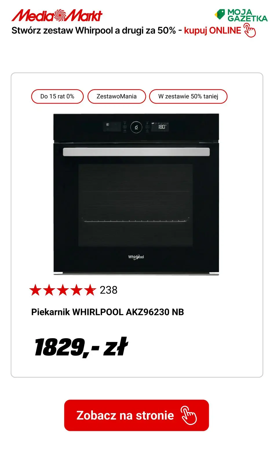 gazetka promocyjna Media Markt Kup 2 produkty marki whirpool, otrzymaj drugi 50% TANIEJ!!! - Strona 26