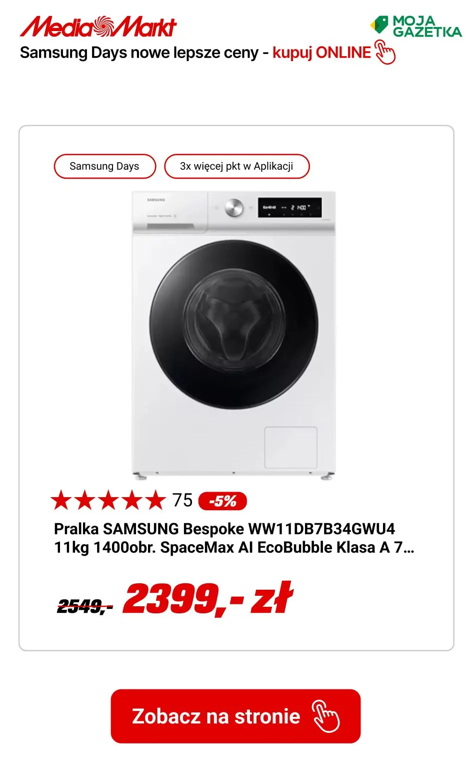 gazetka promocyjna Media Markt Samsung Days! Do 40 rat ZERO % i pół roku nie płacisz!!! - Strona 20