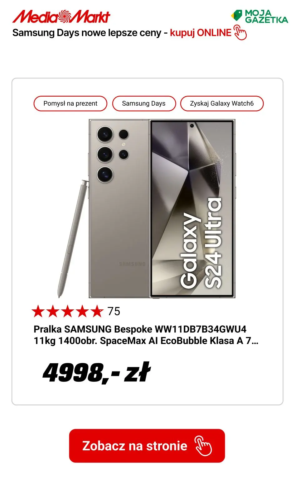 gazetka promocyjna Media Markt Samsung Days! Do 40 rat ZERO % i pół roku nie płacisz!!! - Strona 21