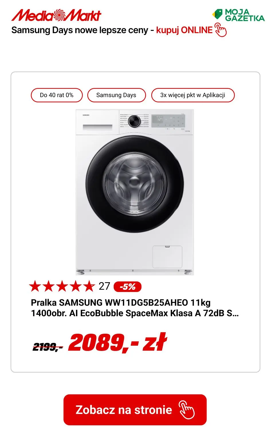 gazetka promocyjna Media Markt Samsung Days! Do 40 rat ZERO % i pół roku nie płacisz!!! - Strona 24