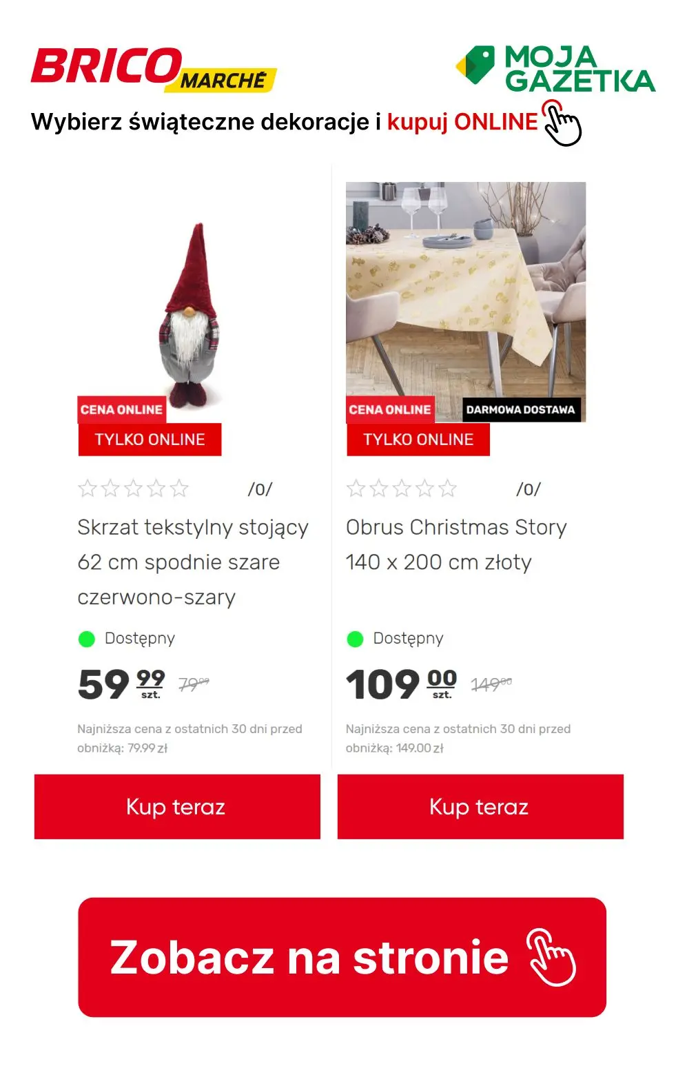 gazetka promocyjna BRICOMARCHE Kupuj dekoracje świąteczne online do 30 % taniej!!! - Strona 12