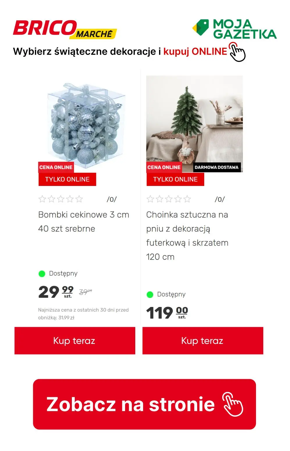 gazetka promocyjna BRICOMARCHE Kupuj dekoracje świąteczne online do 30 % taniej!!! - Strona 22