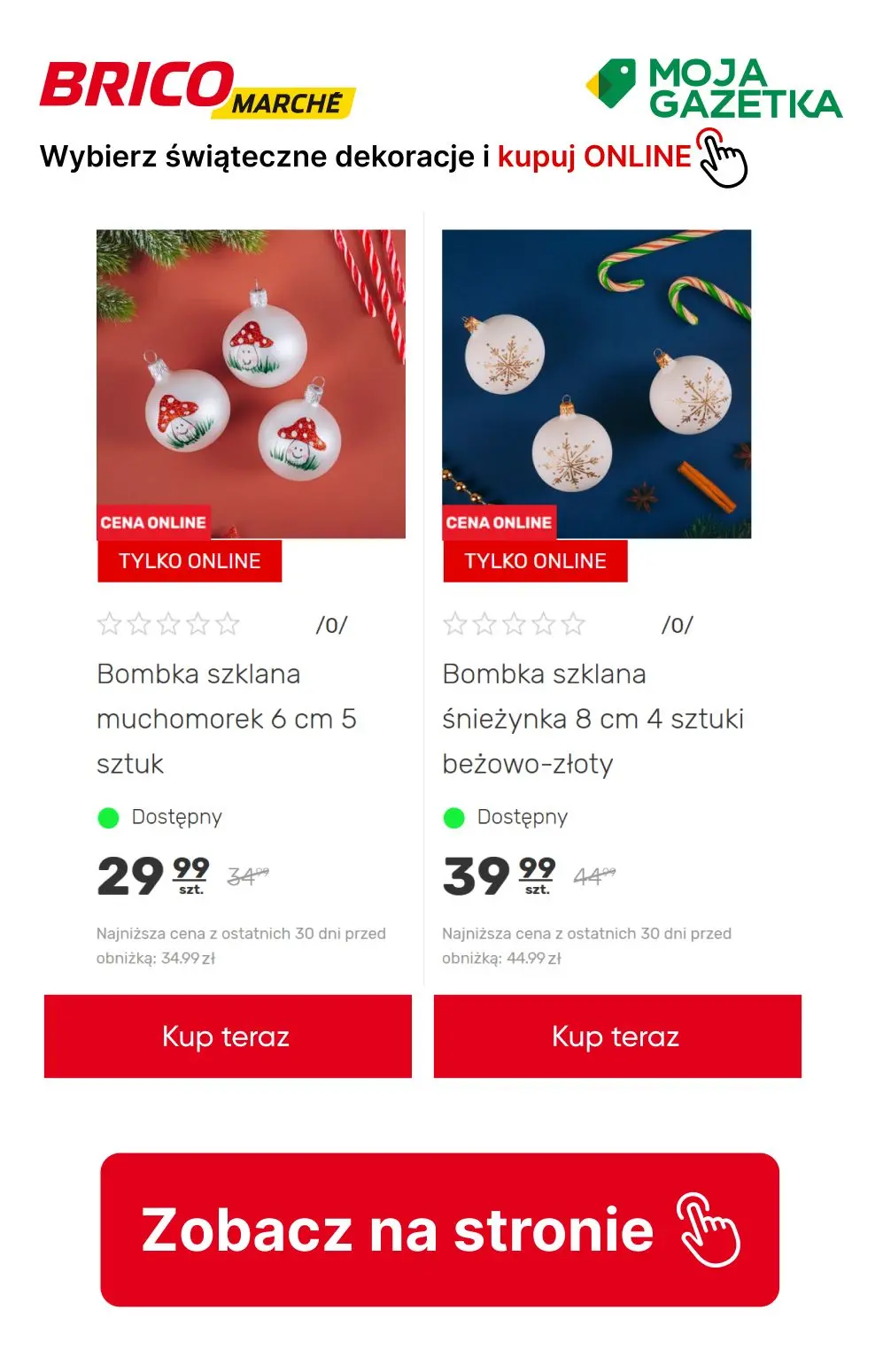 gazetka promocyjna BRICOMARCHE Kupuj dekoracje świąteczne online do 30 % taniej!!! - Strona 36