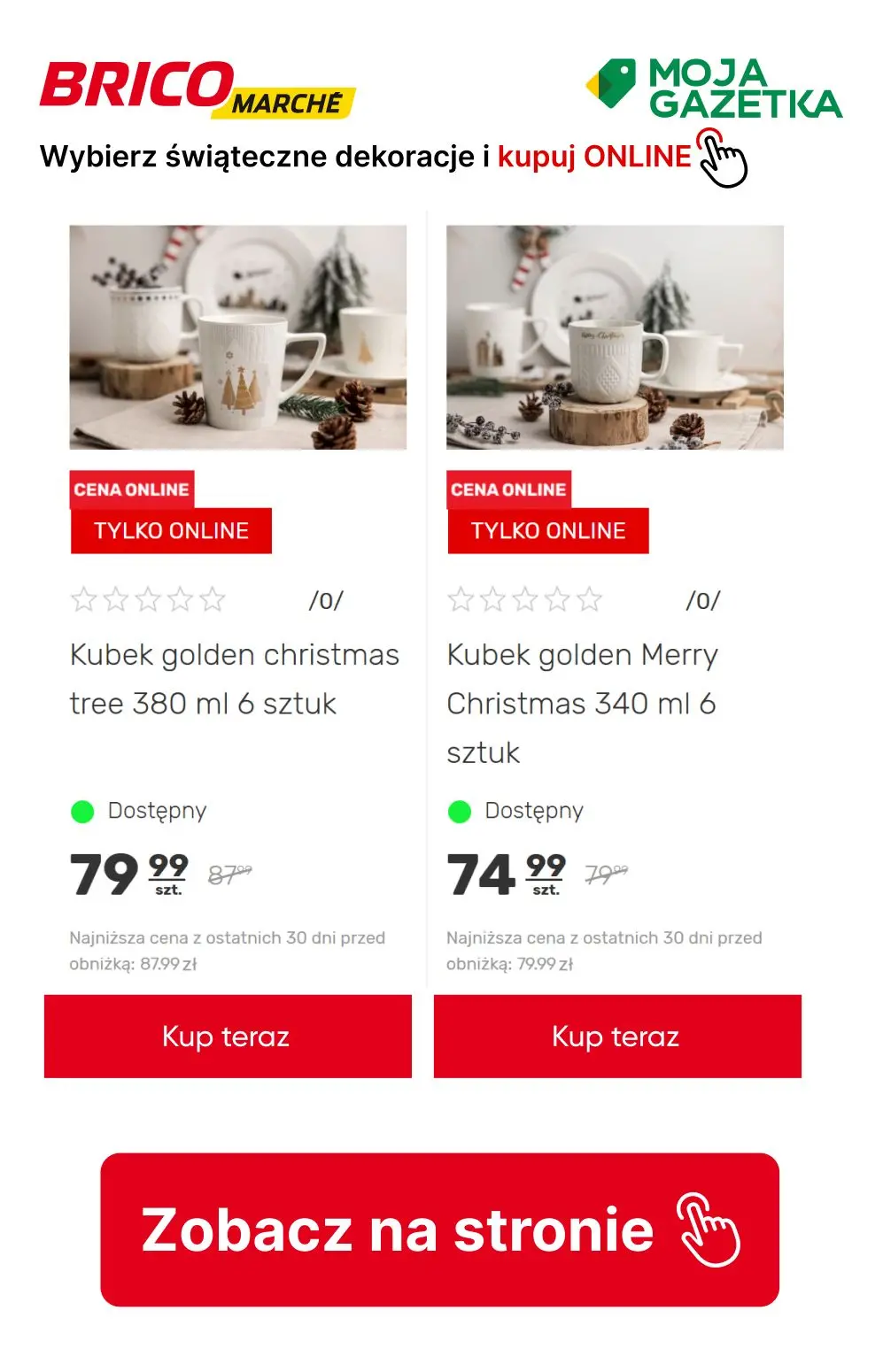 gazetka promocyjna BRICOMARCHE Kupuj dekoracje świąteczne online do 30 % taniej!!! - Strona 39