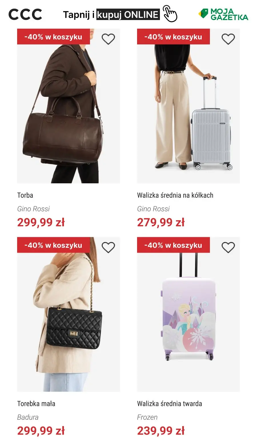 gazetka promocyjna CCC -40% na torby, plecaki, walizki - Strona 3